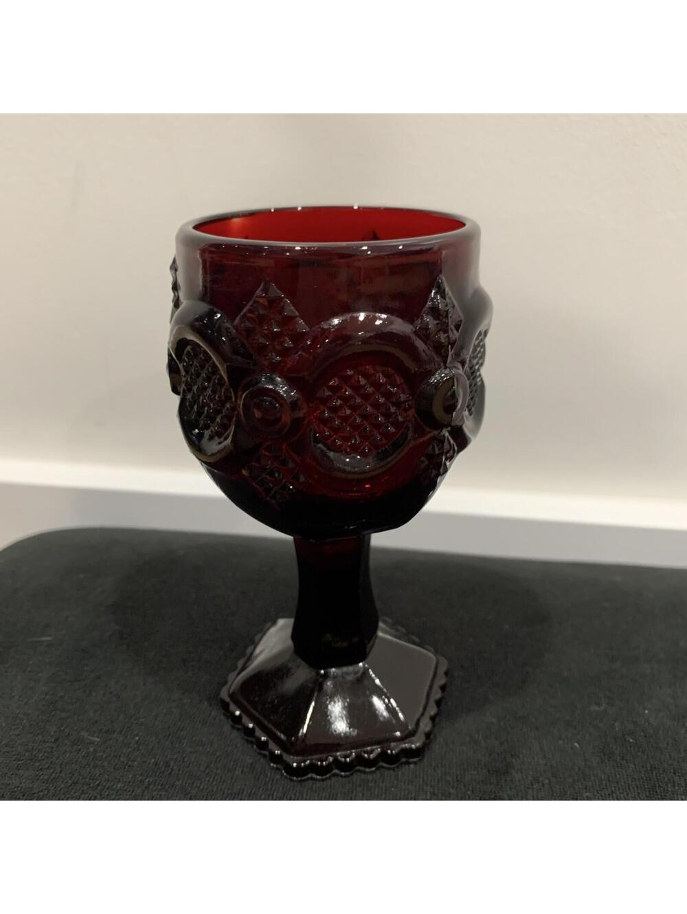 Avon Cape Cod Ruby Red Goblet 4.5 Inch Vintage